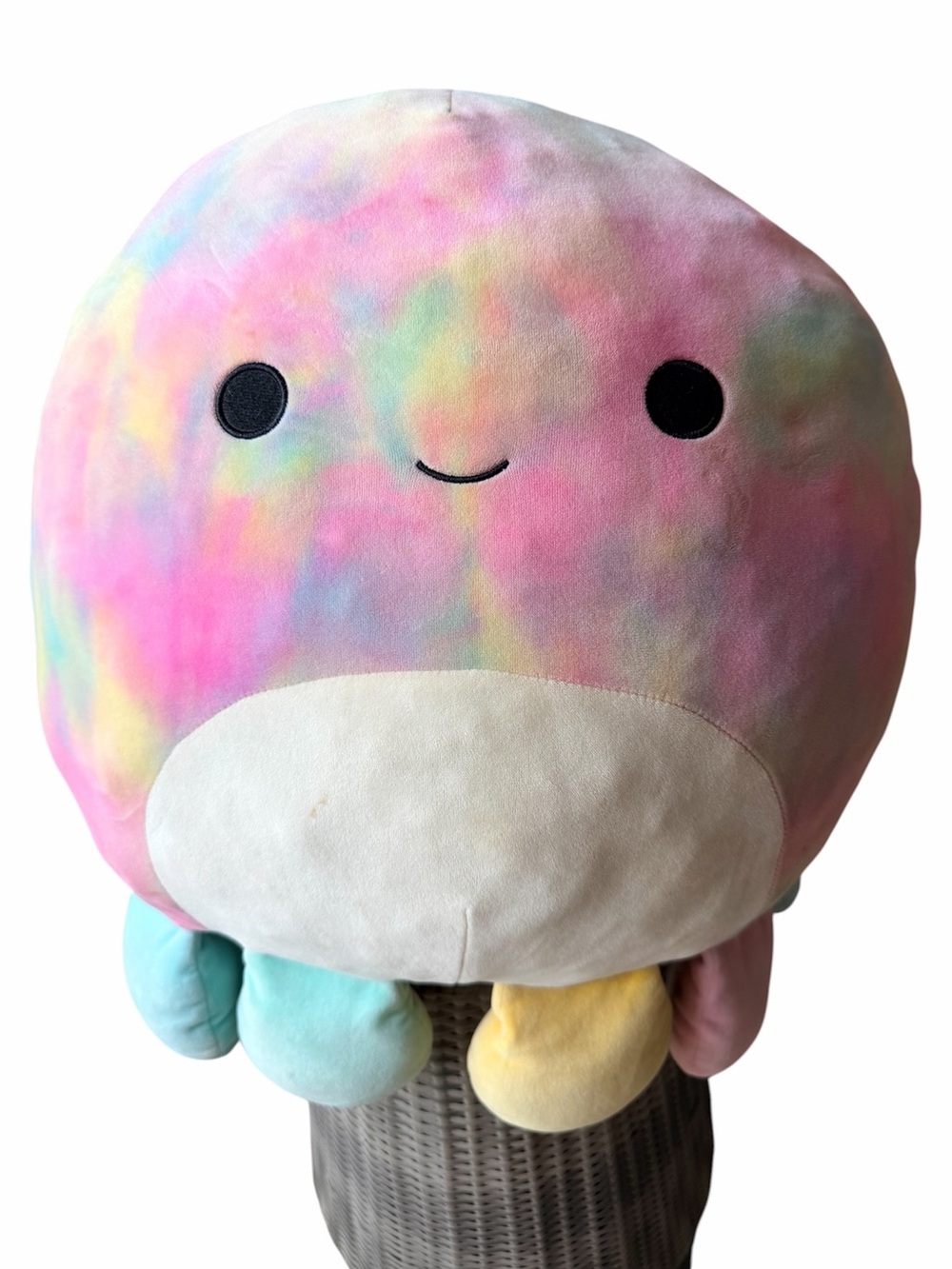 SQUISHMALLOWS Opal Octopus Giant Large 16” Plush Kids Toy Rainbow Multicoloured